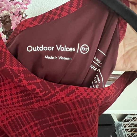Outdoor Voices Exercise Dress in Pomegranate Plaid - Picture 5 of 5